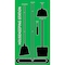 5S Supplies 5S Housekeeping Shadow Board Broom Station Version 4 - Green Board / Black Shadows  With Broom HSB-V4-GREEN-KIT - alternate 1